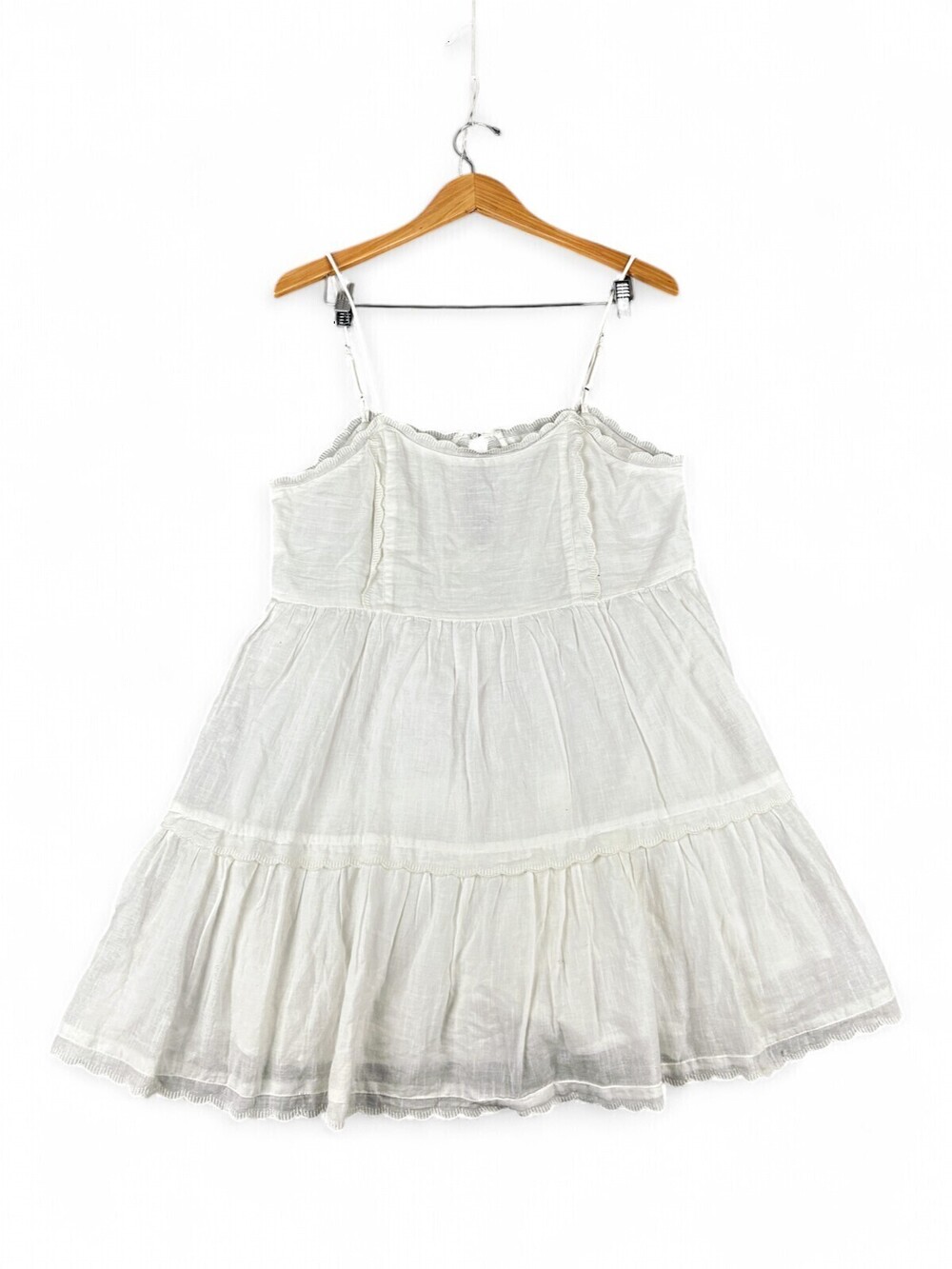Urban Outfitters White Tiered Midi Dress Spaghetti Straps Size M